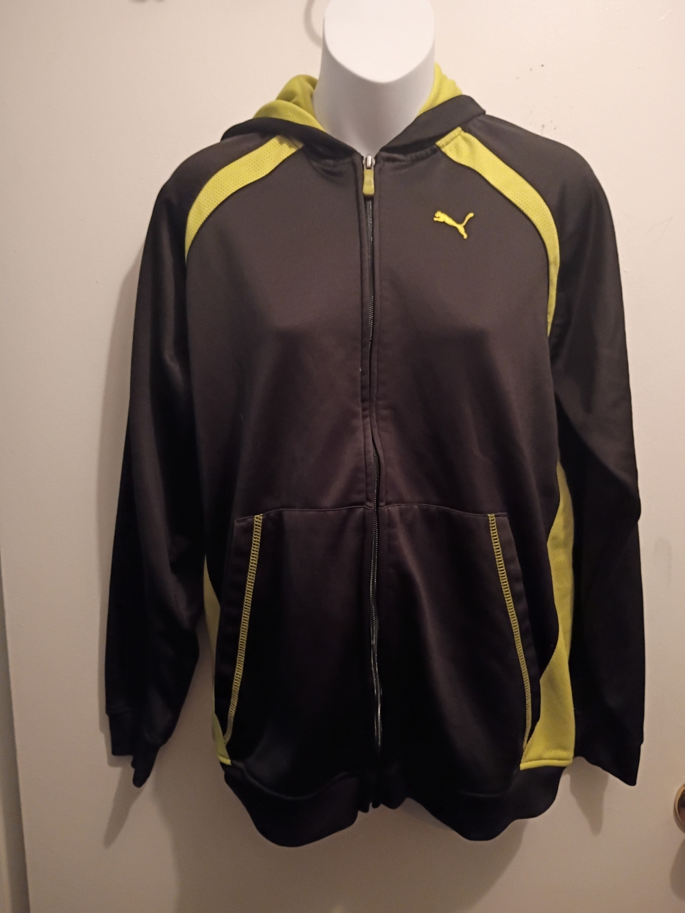 Puma Black Hoodie with Lime Accent